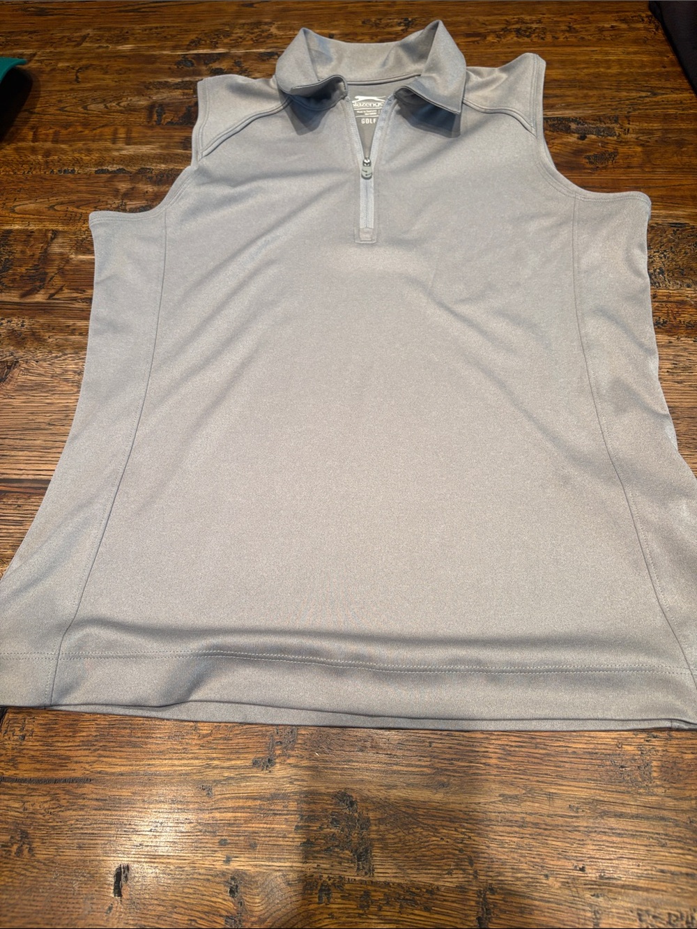 Women’s Slazenger Sleeveless Quarter-Zip Performance Golf Polo - Light Gray